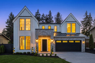 French country exterior home idea in Seattle