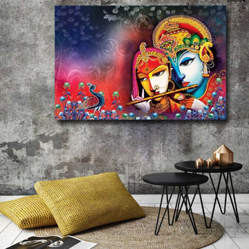 Radha Krishna Painting Canvas Print