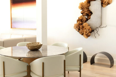 Example of a transitional dining room design in New York