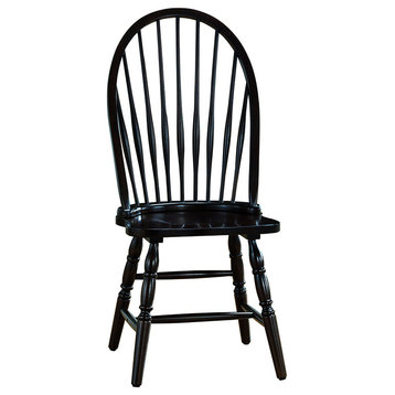 Windsor Dining Chair, Antique Black