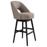 Armen Living - Adrian Gray Wood 30" Swivel Barstool, Morning Fog Fabric, Set of 3 - The Adrian Barstool combines timeless design with modern functionality, making it the perfect choice for your kitchen island or home bar. Featuring a sleek low-back design and an elegant blend of materials, this barstool is as comfortable as it is stylish. The durable rubberwood frame showcases a brushed finish, adding texture and warmth to your space, while the cushioned seat and back are upholstered in premium polyester fabric for lasting durability. Available in two heights   26-inch counter height and 30-inch bar height   the Adrian Barstool offers flexibility to suit your dining or entertaining area. The fiber-wrapped foam cushion provides excellent comfort, and the 360-degree swivel feature ensures effortless mobility for any gathering. Its sturdy, straight-legged base includes plastic glides to protect your floors from scratches, making it both functional and stylish. Choose from two stunning finishes: Brown Oak with Ancient Stone Upholstery or Gray Oak with Morning Fog Upholstery, to perfectly complement your decor. Designed with a weight capacity of up to 250 lbs, the Adrian Barstool ensures reliability and everyday luxury for your home. The Adrian Barstool includes a 1-year warranty covering fabric, foam, and frames, giving you peace of mind with your purchase. Assembly is straightforward and takes approximately 30 minutes, requiring just a screwdriver and two people for a hassle-free setup. This product includes three barstools.