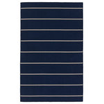 Jaipur Living - Jaipur Living Cape Cod Handmade Stripe Blue/White Area Rug, 10'x14' - Classic with a bold stripe, this nautical navy and bright white flatweave area rug lends traditional charm to any space. This casual layer offers reversible use for easy care and timeless durability.