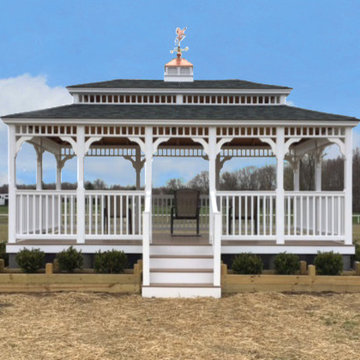 12' x 20' White Vinyl Rectangle Gazebo