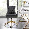 Regent Tufted Performance Velvet Office Chair, Gold Gray
