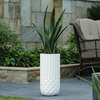 White 24in. Tall Round MgO Planter