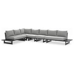 Meridian Furniture - Maldives Grey Water Resistant Fabric Outdoor Patio Modular Sectional - Create your own custom contemporary look on the deck or porch with the addition of this Maldives outdoor patio armless chair. Part of a large collection that lets you mix and match modular pieces to get the look you crave most. This modular sectional has grey water resistant fabric with a base made from grey aluminum, so it's sturdy, tough, and ready to face the elements with impeccable beauty, season in and season out. Shop the contemporary pieces in this collection to create the outdoor entertaining area of your dreams.