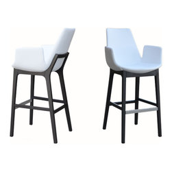 Bleu Wood Arm Barstool - Bar Stools And Counter Stools