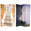 6' Tall Double Sided Memorial Room Divider, Vietnam/Capitol Building