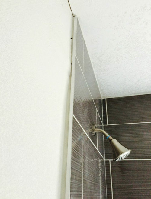 What Is Wrong With This Tub Installation So Far The Quest For A Nice Tile To Drywall Transition Let This Client Houzz And Then Me He Signed Up Last Night Twenty Minute Shower Design Call