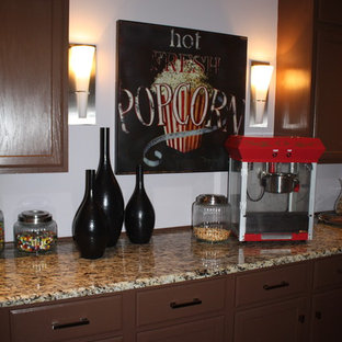 Design ideas for a contemporary home cinema in Nashville.