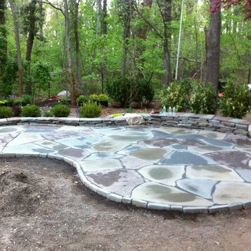 AE's Dual Patios, Walkways and Stone Wall w/ Aviary Garden
