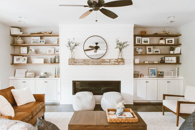 Inspiration for a mid-century modern living room remodel in Other