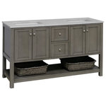 Kitchen Bath Collection - Lakeshore 60" Double Bathroom Vanity, Weathered Gray, Engineered Carrara - The Lakeshore Bathroom Vanity is part of Element by Kitchen Bath Collection. Element offers budget friendly products with many of the same high end features that customers expect from our brand.
