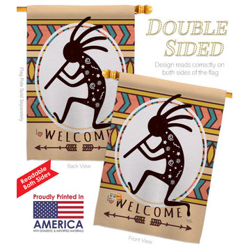 Welcome Kokopelli Dance Country & Primitive Southwest Flags Set