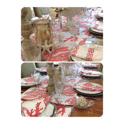Coastal Hand Block Printed Linens - Kitchen And Table Linens