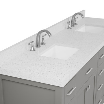 Caroline Parkway 78'' Grey Bathroom Vanity