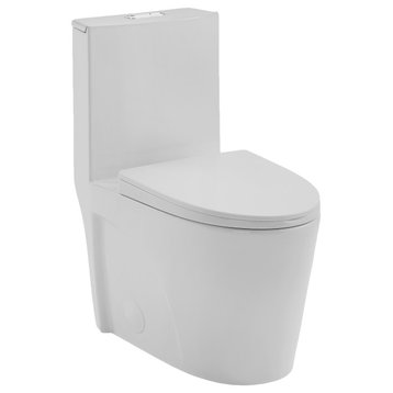 St. Tropez 1-Piece Elongated Toilet Vortex Dual-Flush 1.1/1.6 gpf, Matte Gray