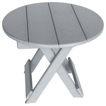 Phat Tommy Round Folding Side Table, Gray