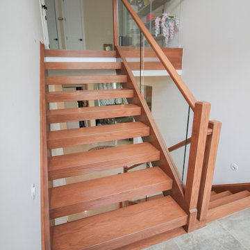 Project #78 | Modern Wood Staircase with Glass Panels