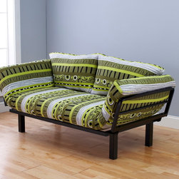 Spacely Metal Futon Lounger | Radiant Flux Fabric - Products