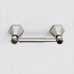 Deco Eton Polished Nickel Toilet Roll Holder - Robe & Towel Hooks