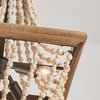Farmhouse 4-Light Wooden Beaded Basket Chandelier