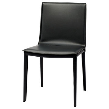 Palma Black Leather Dining Chair