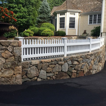 Redding picket fence on stonewall