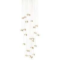 Lightupmyhome Orion 28 Light Glass LED Chandelier, Brushed Nickel, Square Canopy