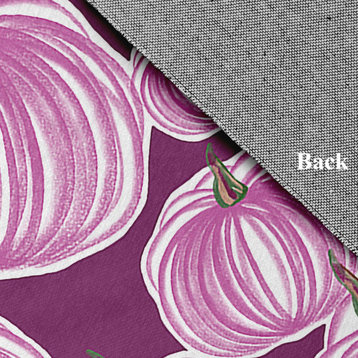Pumpkins-A-Plenty Fall Design Chenille Area Rug, Purple, 2'x3'