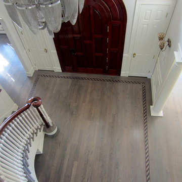 NISSEQUOGUE: CUSTOM GREY STAIN ON RED OAK - BONA TRAFFIC HD POLY