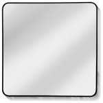 StyleCraft - Gemma Large Streamline Mirror Black Finish - Elegant and understated, the Gemma mirror is a transitional must-have look with a glossy black finish frame for a complete look. It's crafted using rugged and lightweight aluminum with a large square glass reflective surface that brings new life to living rooms, entryways, and more. This streamlined mirror is an iconic look that lends a dramatic flair when mounted over console tables, vanity sets, and dressers.