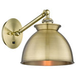 Innovations Lighting - Ballston Adirondack 1-Light 8" Sconce-Arm Adjusts Up/Down, Antique Brass - A truly dynamic fixture, the Ballston fits seamlessly amidst most decor styles. Its sleek design and vast offering of finishes and shade options makes the Ballston an easy choice for all homes.