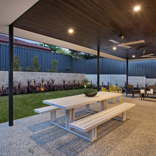 Contemporary backyard patio in Perth with a pergola.