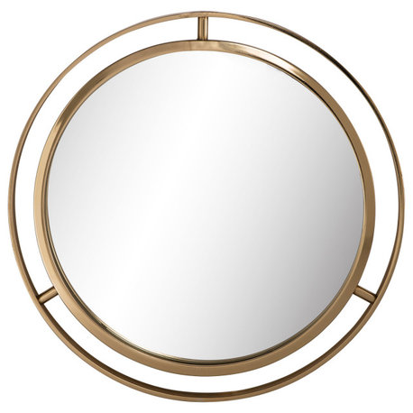 24"D Deluxe Round Mirror, Golden