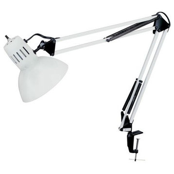 Dainolite DXL334-X-WH 1 Light Desk Lamp - White with Black Accents