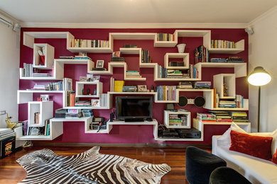 Inspiration for a contemporary family room in Rome.