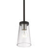 Cityview 1 Light Black With Brushed Nickel Accents Mini Pendant