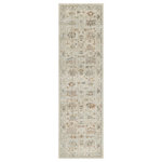 Nourison - Nourison Traditional Home 2'3" x 8' Beige Vintage Indoor Area Rug - Set the tone for rest and relaxation with this vintage-inspired beige rug from the Traditional Home Collection. Classic Persian motifs are reinvented with transitional styling, then finished with short fringe edges. The machine-made polypropylene construction boasts performance and durability, resulting in a shed-free rug that cleans up easily with regular vacuuming and spot cleaning with a damp washcloth.