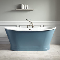 67" KATERYN BATEAU CAST IRON SKIRTED TUB - SLATE BLUE - Bathtubs