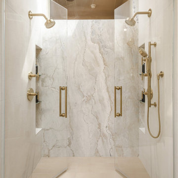 Burlingame Gate Warm Transitional Bathroom • Atelier Noël