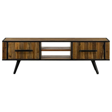 Armen Living Cusco Modern Wood TV Stand in Acacia Brown for TVs up to 64"