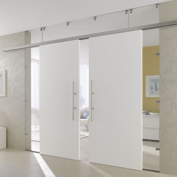 Sliding wood and glass doors