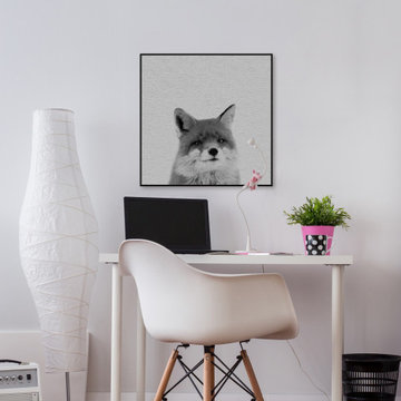 "Foxy Surprise II" Floater Framed Painting Print on Canvas