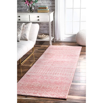 nuLOOM Moroccan Blythe Contemporary Area Rug, Pink 2'6"x10' Runner