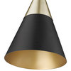 Annos 1 Light 12" Matte Black Modern Gold Pendant