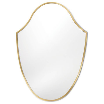 Crest Mirror, Natural Brass