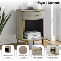 Loretta Faux Shagreen Side/ End Table - Midcentury - Nightstands And Bedside Tables - by New ...