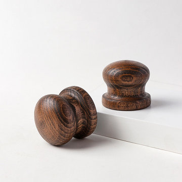 Luxury Black Walnut Wood Drapery Rod Finials For Wooden Poles