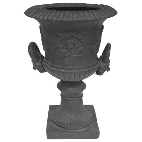 GDF Studio Joa Chalice Lightweight Concrete Garden Decorative Urn Planter, Antique Gray